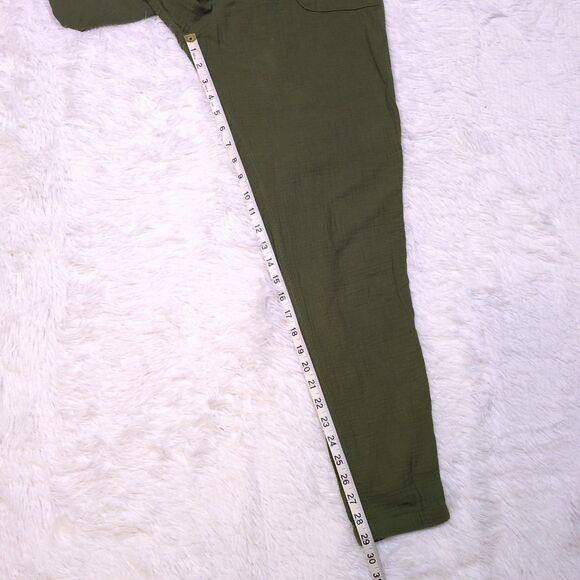 Lot 2 Cat & Jack Girls XL Cotton Gauze Jogger Pants Gray Green Tie Waist Pockets - Picture 8 of 13